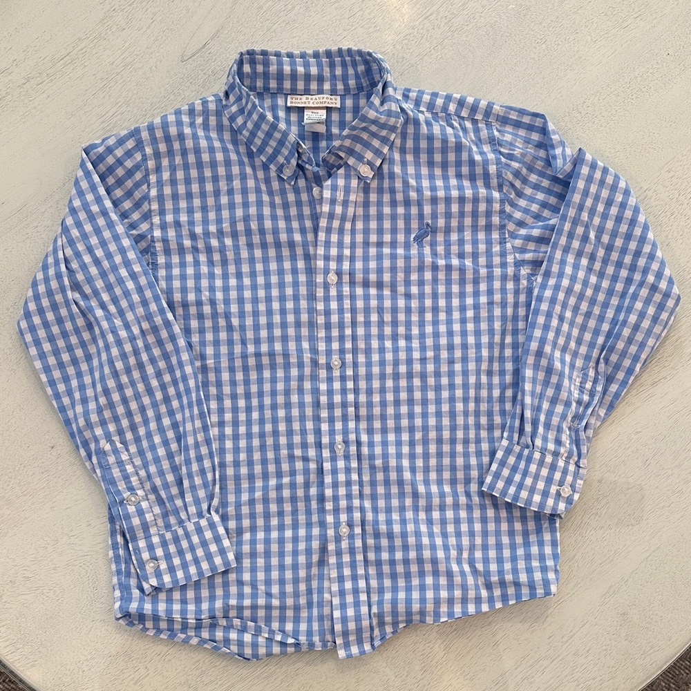 The Beaufort Bonnet Company Blue and White Gingham Button-Down Shirt